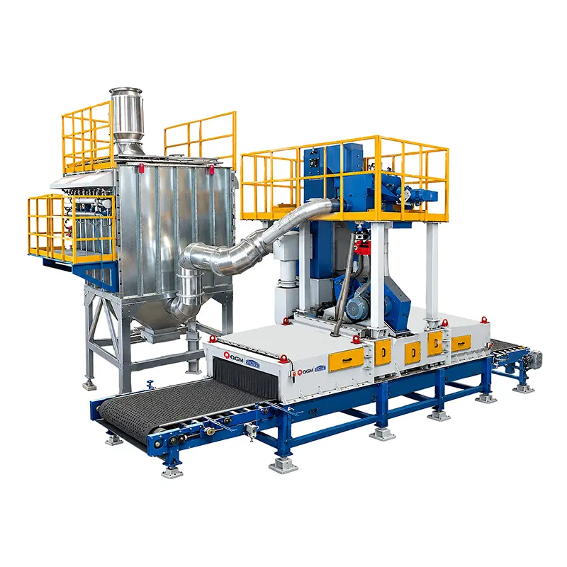 Straalmachine voor decoratieve betonblokafwerkingen